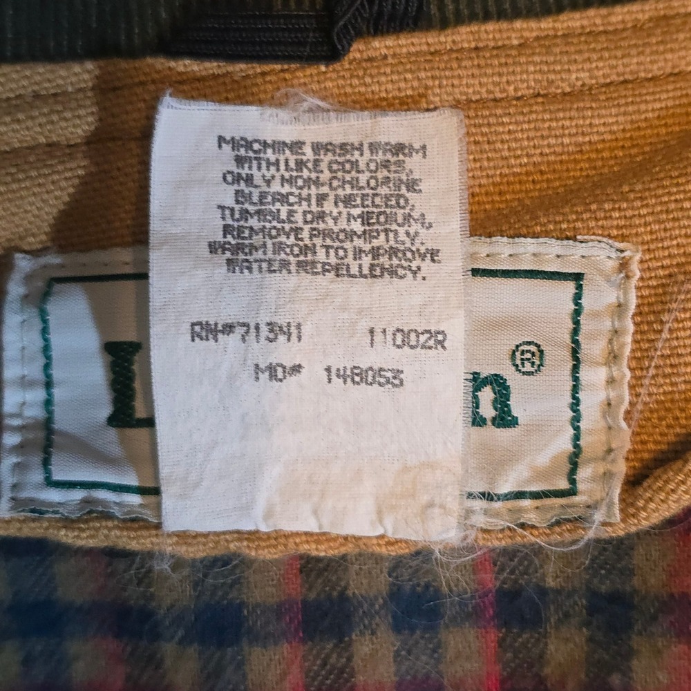 L.L. Bean Field Coat Canvas Hunting Jacket Tall Large Tall Tan Primaloft Flannel - Picture 4 of 16